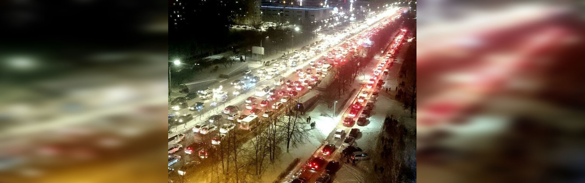 Пробки набережных челнов. Городской салют на площади Азатлык.